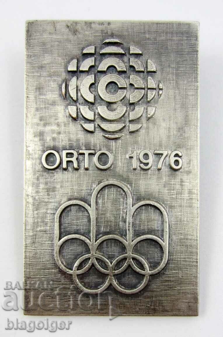 Olympic Badge-Montreal 1976-ORTO Radio Press-Official Zn - 6 Olympic Badge-Montreal 1976-ORTO Radio Press-Official Zn - 6