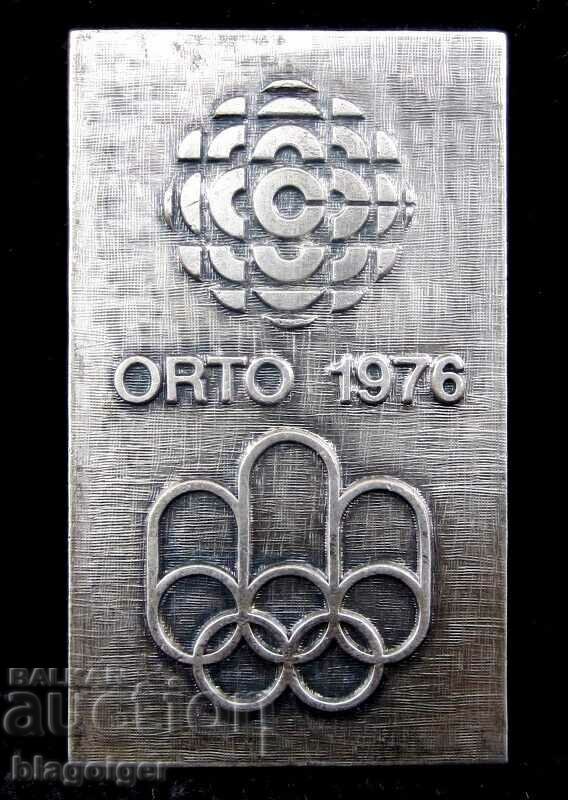 Олимпийска значка-Монреал 1976-ОРТО Радио Преса-Официален зн