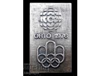 Олимпийска значка-Монреал 1976-ОРТО Радио Преса-Официален зн