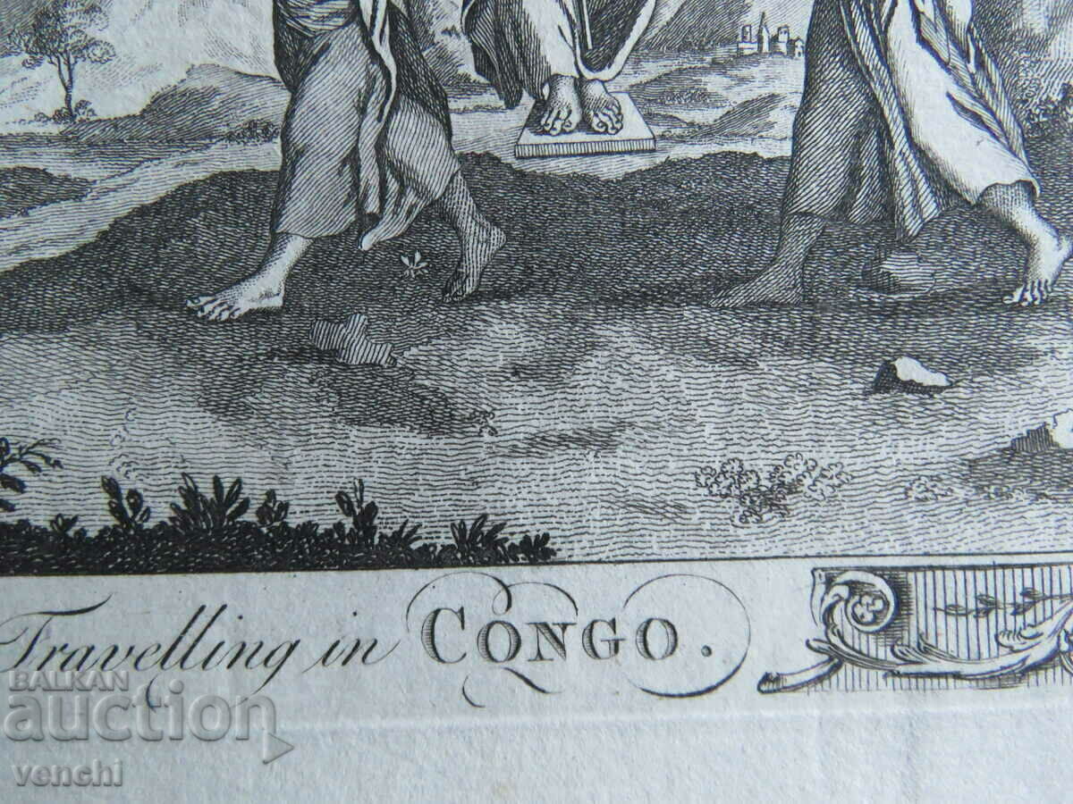 Auction 1778 - ENGRAVING - THE KING OF THE CONGO - ORIGINAL Auction 1778 - ENGRAVING - THE KING OF THE CONGO - ORIGINAL