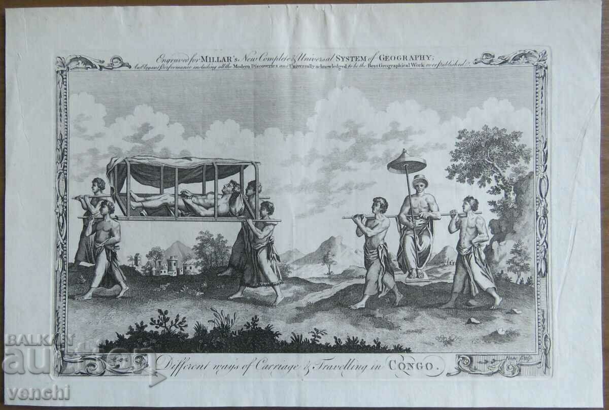 1778 - GRAVURA - REGELE CONGO - ORIGINAL