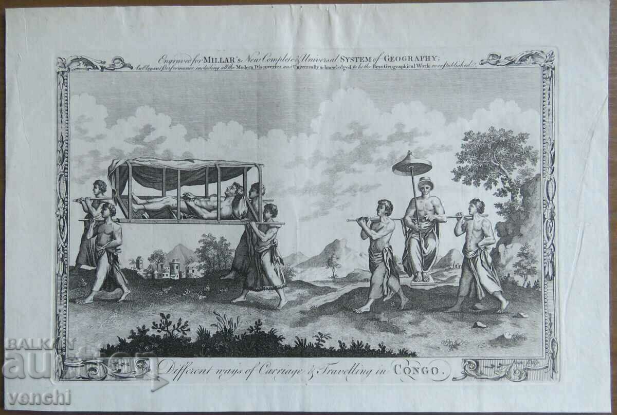 1778 - GRAVURĂ - REGELE CONGOLUI - ORIGINAL