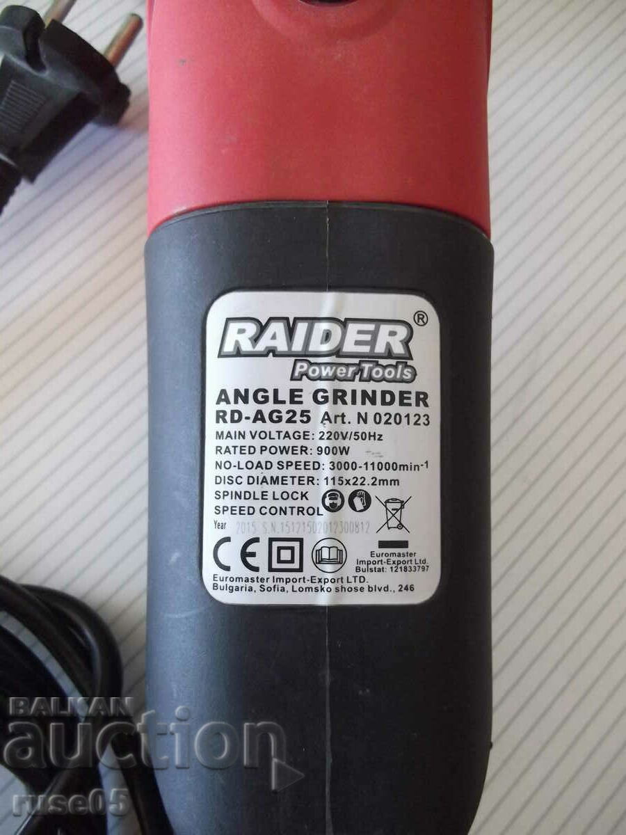Auction  Angle grinder "RAIDER - RD-AG25" working new