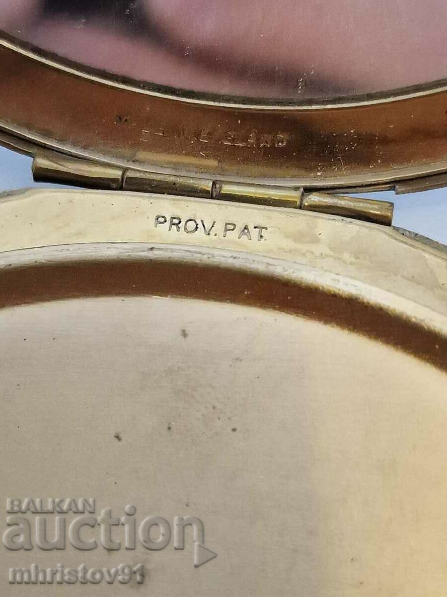 Auction Vintage glass powder mirror Auction Vintage glass powder mirror