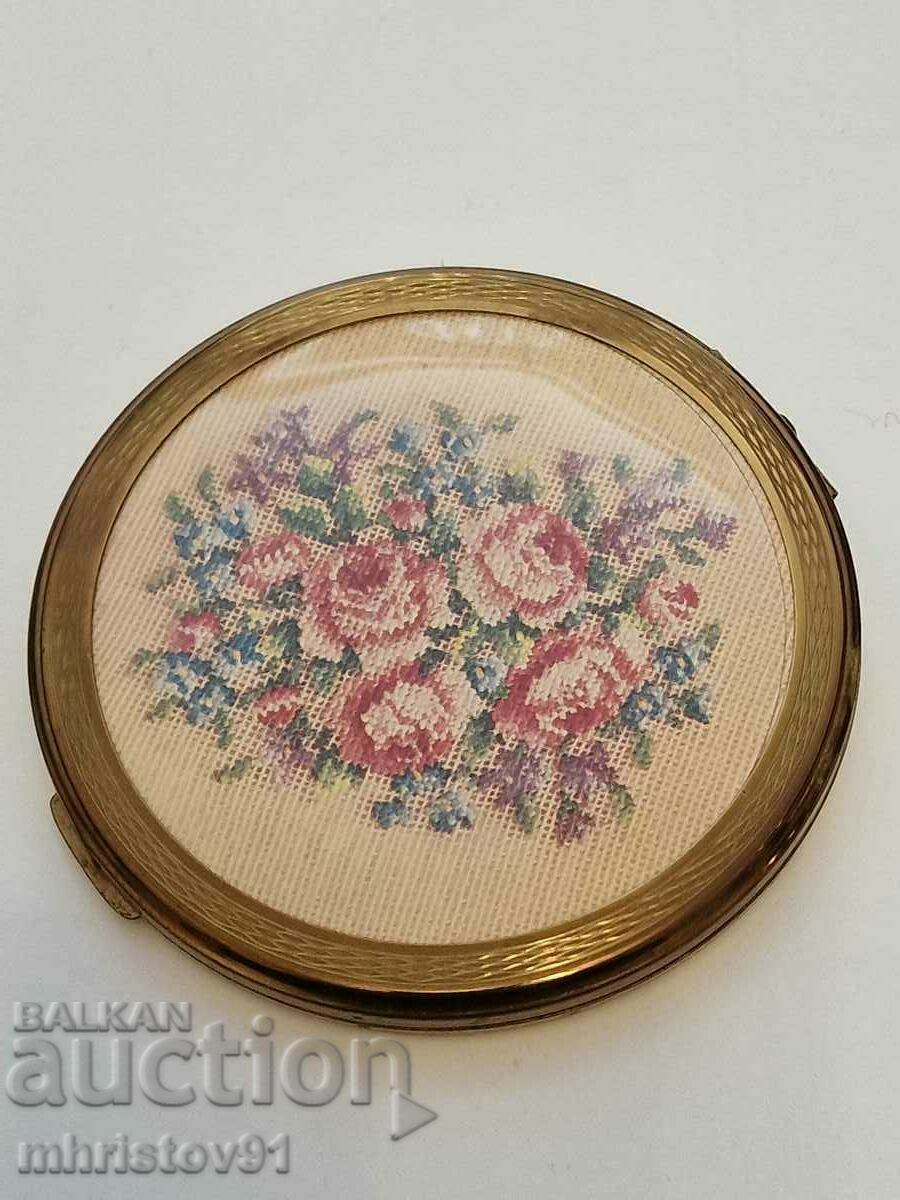 Vintage glass powder mirror Vintage glass powder mirror