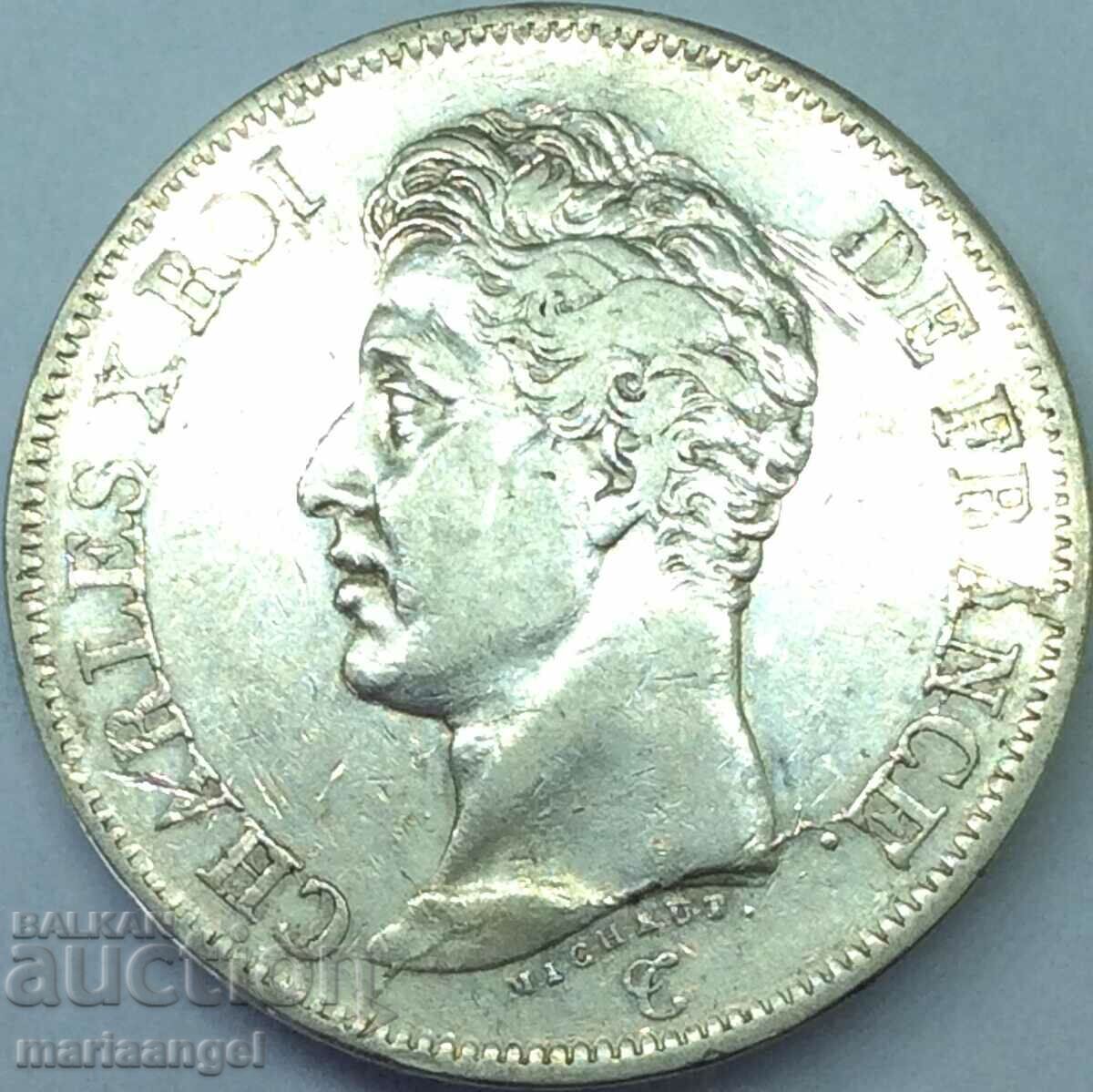 Γαλλία 5 Φράγκα 1826 Charles X Silver