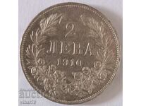 SILVER COIN OF 2 BGN 1910