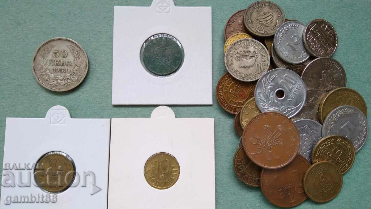 LOT OF BULGARIAN AND FOREIGN COINS-32 pcs.