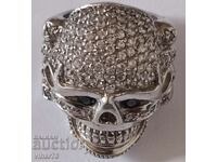 СРЕБЪРЕН ПРЪСТЕН-ЧЕРЕП