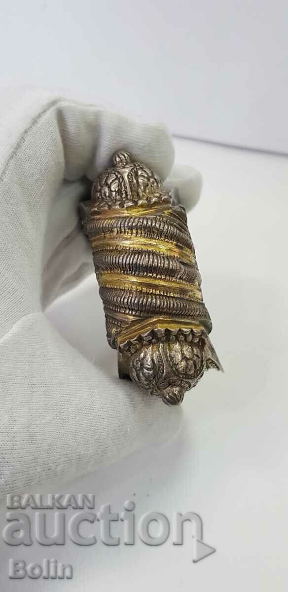 Auction  A rare 19th century revival silver slingshot bracelet with gilding