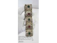 Beautiful Bulgarian revival bracelet with glass stones