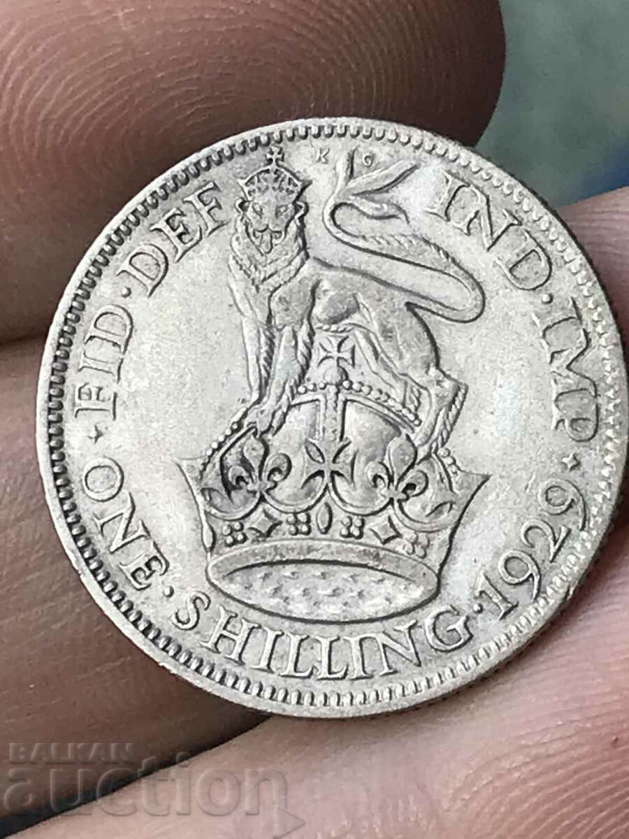 Marea Britanie 1 șiling 1929 George V Argint