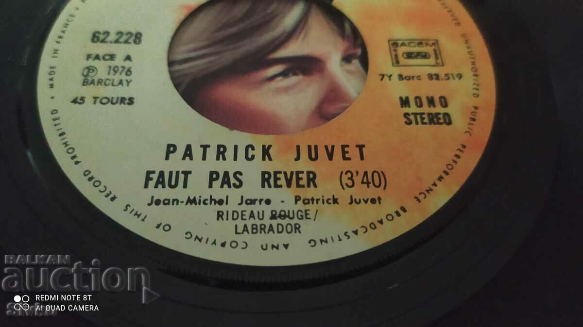 Delivery of Patrick Juvet gramophone record