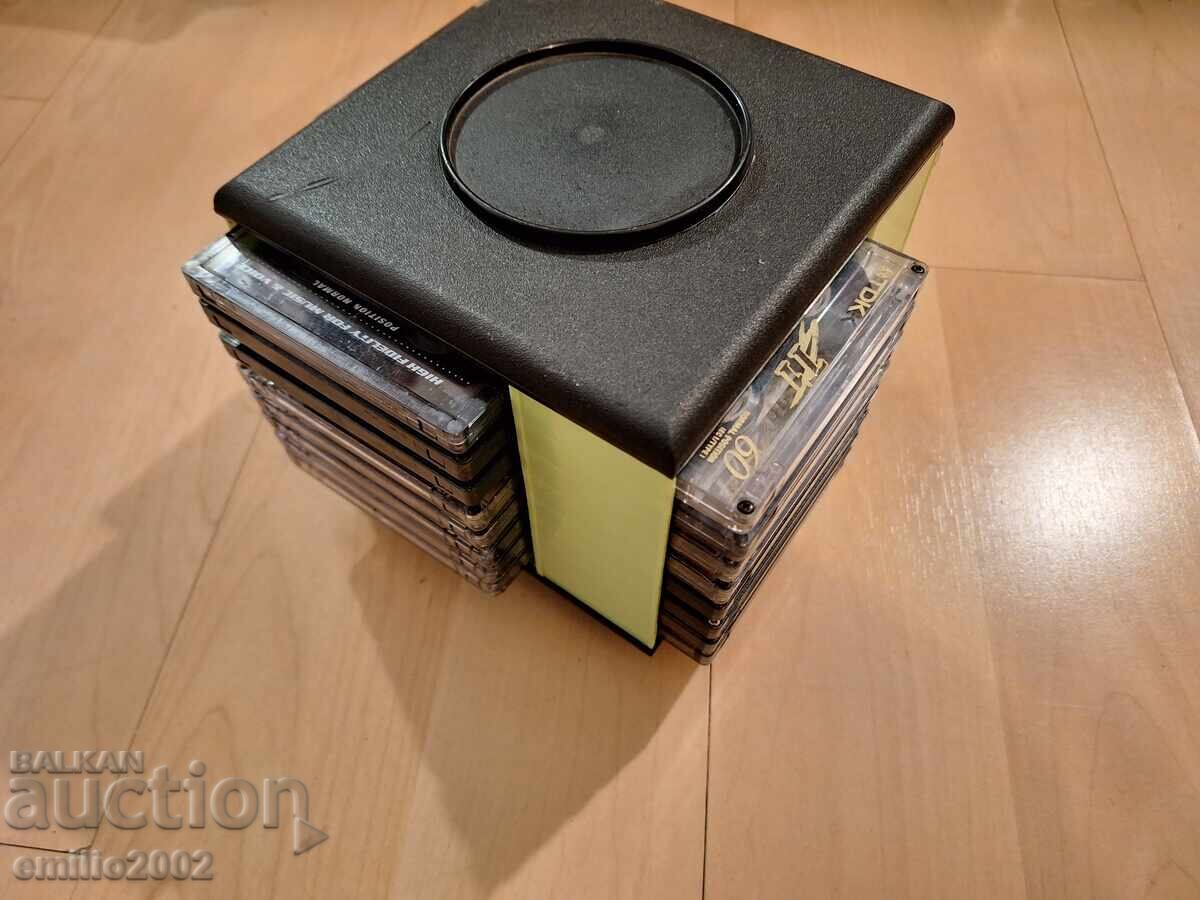 TDK and Sony audio cassettes 32pcs in a carousel stand - 6 TDK and Sony audio cassettes 32pcs in a carousel stand - 6