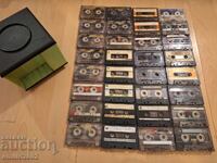 TDK and Sony audio cassettes 32pcs in a carousel stand