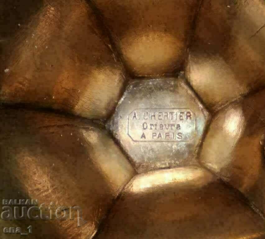 Сребърен френски католически потир и дискос от 19 век - 7