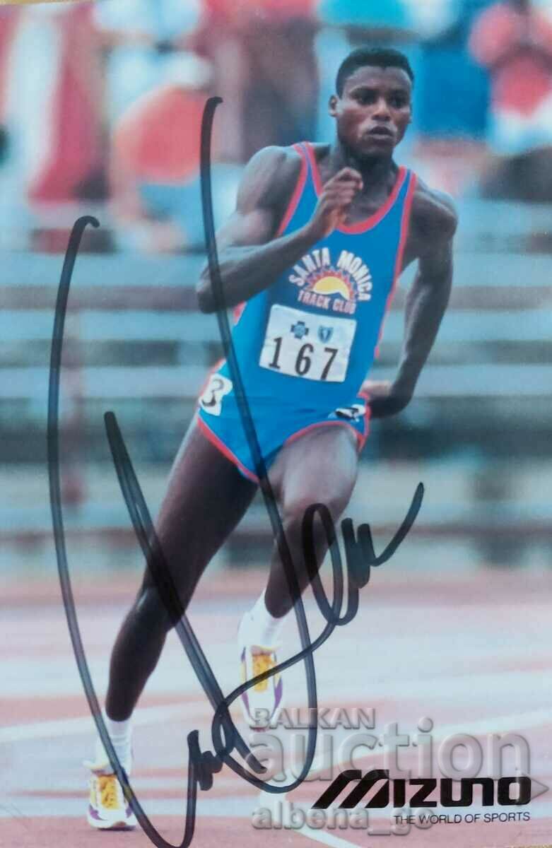 Автограф Карл Луис, лека атлетика, САЩ, олимпийски шампион