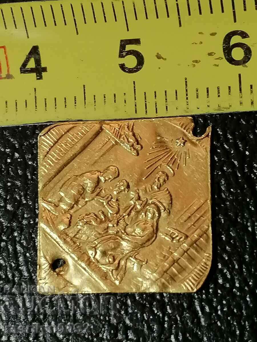 Auction Very old baptismal cross 17/17 mm baptism gold 23.65 karat Auction Very old baptismal cross 17/17 mm baptism gold 23.65 karat