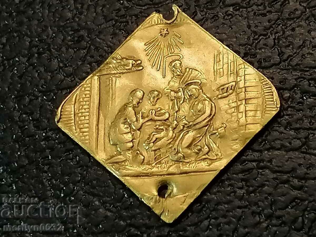 Very old baptismal cross 17/17 mm baptism gold 23.65 karat Very old baptismal cross 17/17 mm baptism gold 23.65 karat