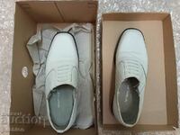 обувки чисто нови, бели 41 номер, естествена кожа, ВМС