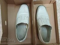 shoes, white 41 number, genuine leather, NAVY REDUCTION