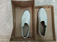 shoes, white 41 size, natural leather, without laces, summer Navy