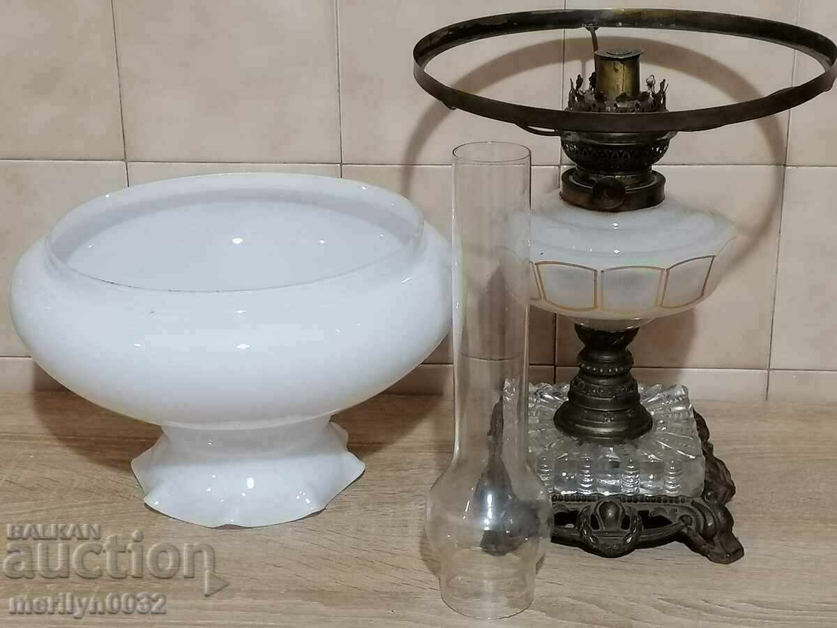 Доставка на Стара газена лампа 19-ти век абажур лампион Доставка на Стара газена лампа 19-ти век абажур лампион