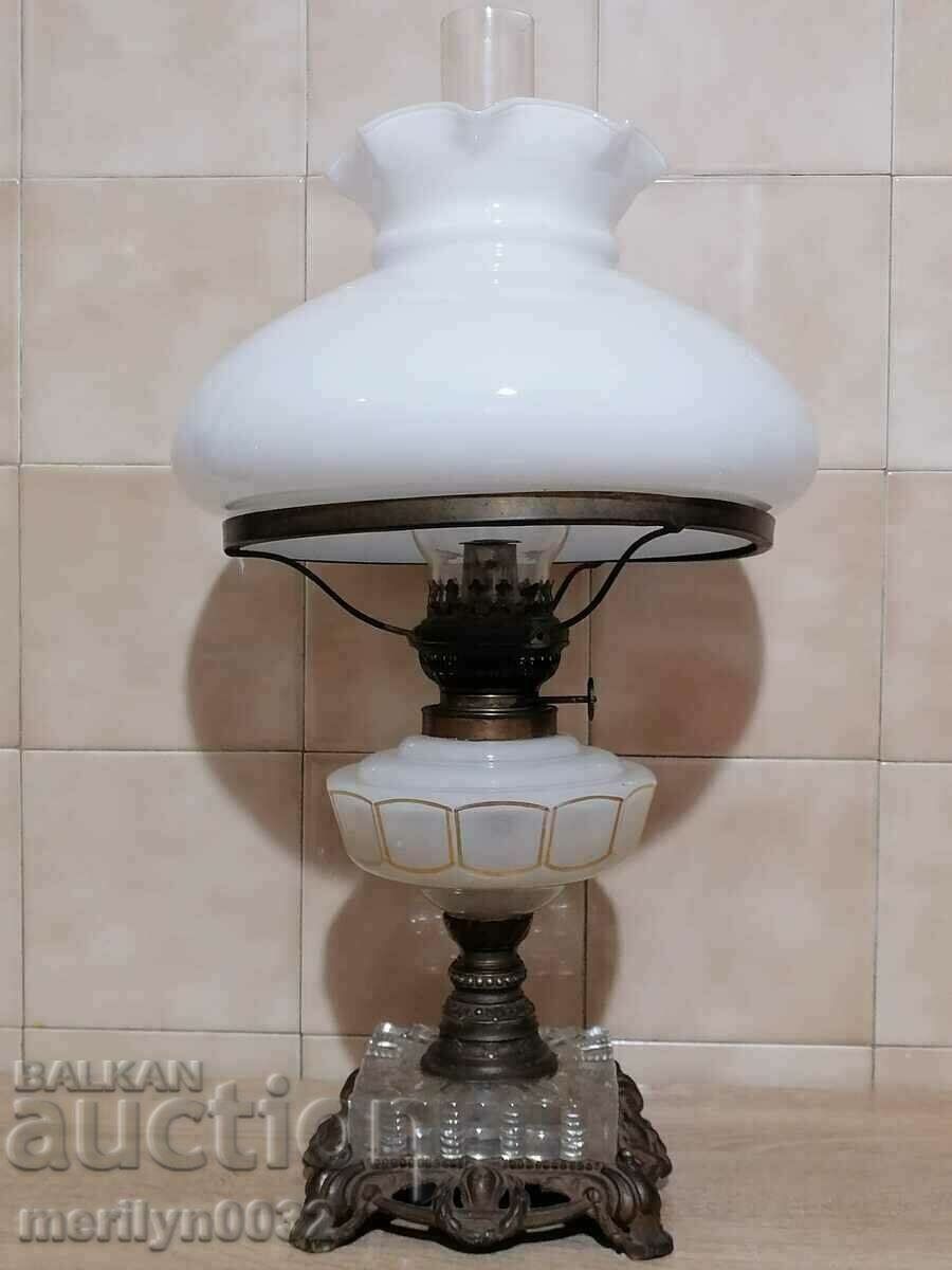 Old gas lamp 19th century lampshade lampion