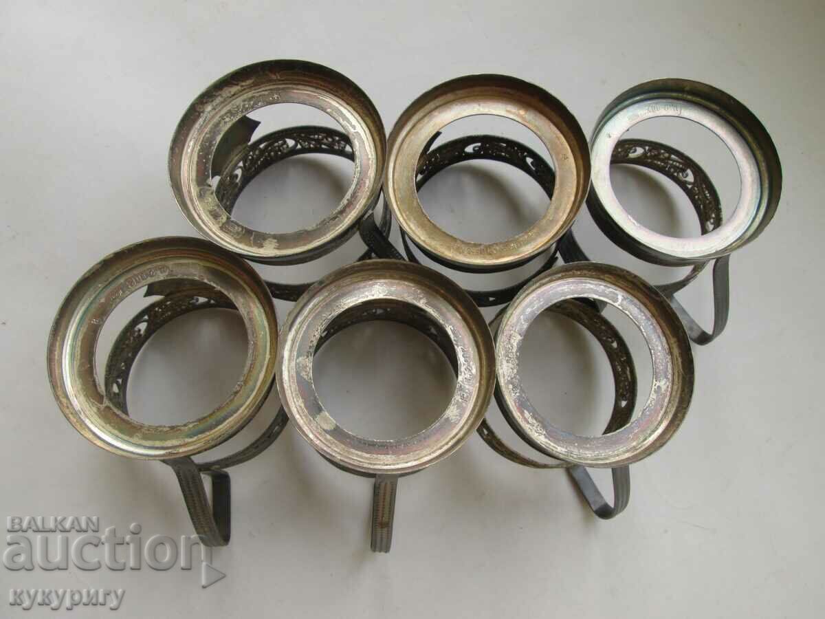 Set of 6 old Sots Russian inlaid filigree with price 100.00 BGN | € 51.13 Set of 6 old Sots Russian inlaid filigree with price 100.00 BGN | € 51.13