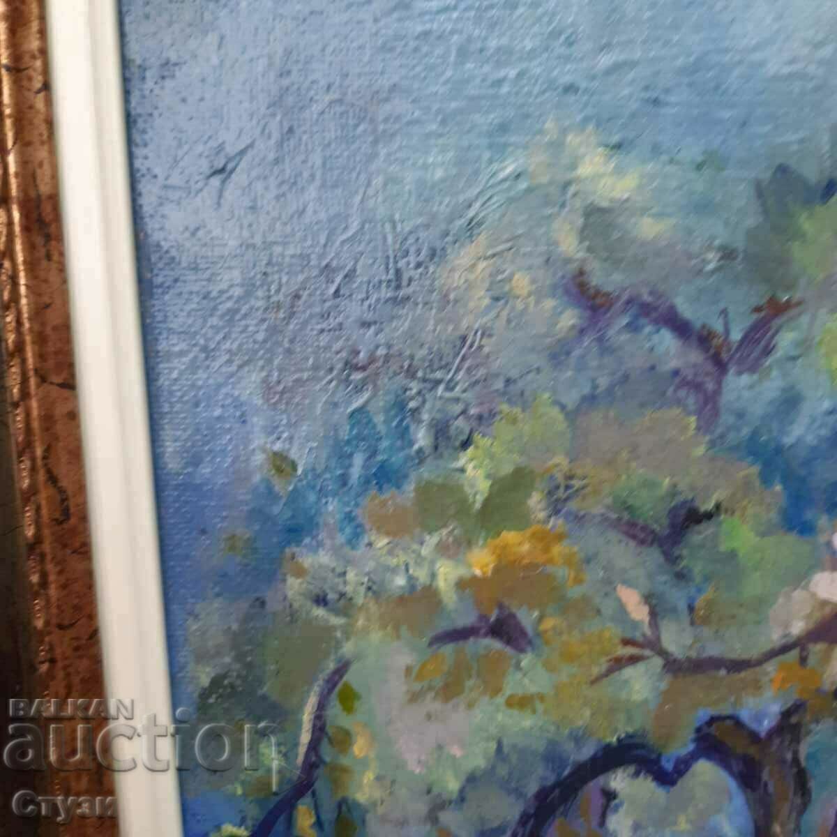 Original painting "Romantic trees", oil, 49 x 39 cm with price 320.00 BGN | € 163.61 Original painting "Romantic trees", oil, 49 x 39 cm with price 320.00 BGN | € 163.61