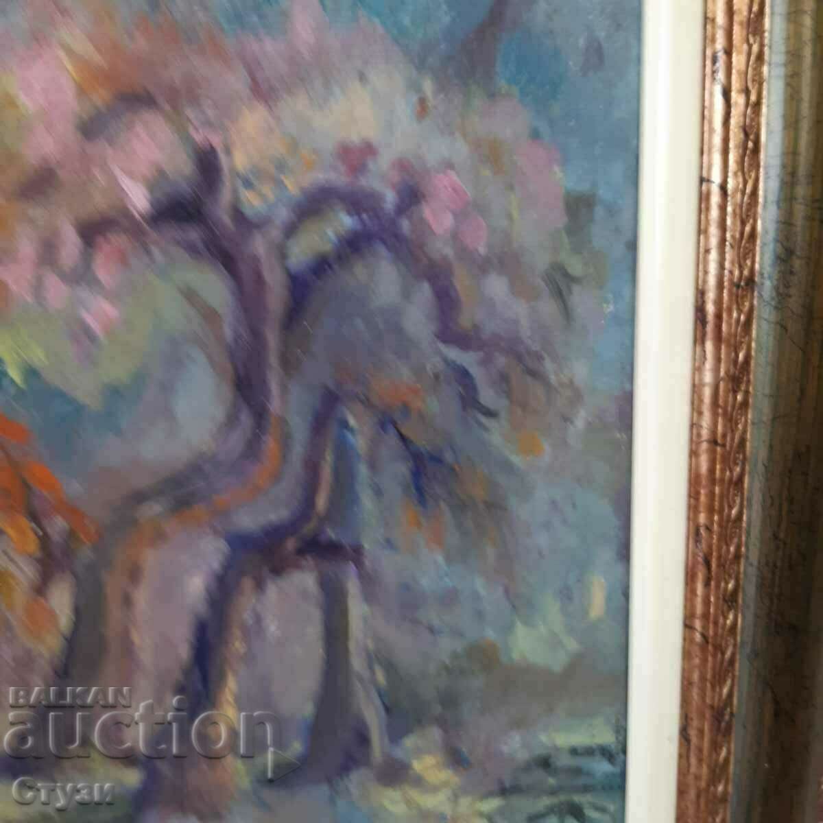 Tablou original „Copaci romantici”, ulei, 49 x 39 cm - 5