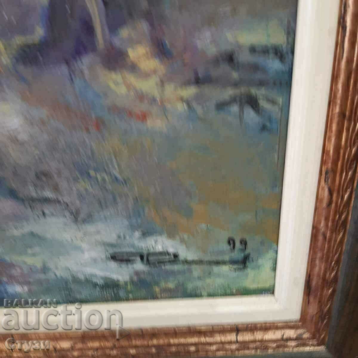 Tablou "Copaci romantici", ulei, 49 x 39 cm - Lichidare de stoc - 6 Tablou "Copaci romantici", ulei, 49 x 39 cm - Lichidare de stoc - 6