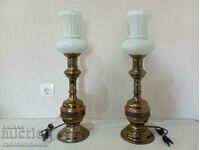 Set of two very large antique lamps - lamp