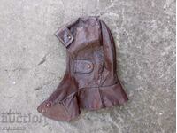 Old leather biker hat