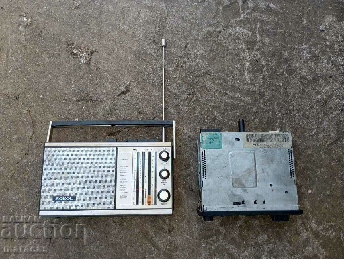 Old car radio and cassette player