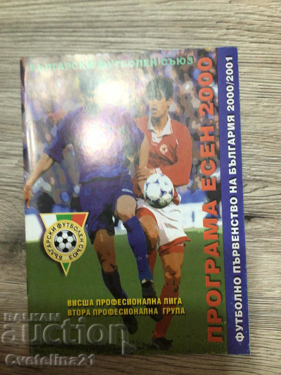Programul de fotbal BFS toamna anului 2000