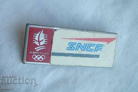 Значка Олимпийски игри Албертвил 1992, спонсор SNCF
