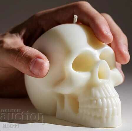 Formă din silicon Craniu pentru lumânări, schelet cap de lumânare