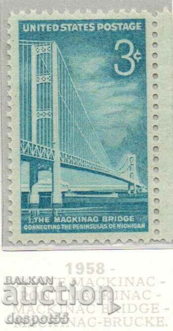 1958. USA. The Mackinac Bridge.
