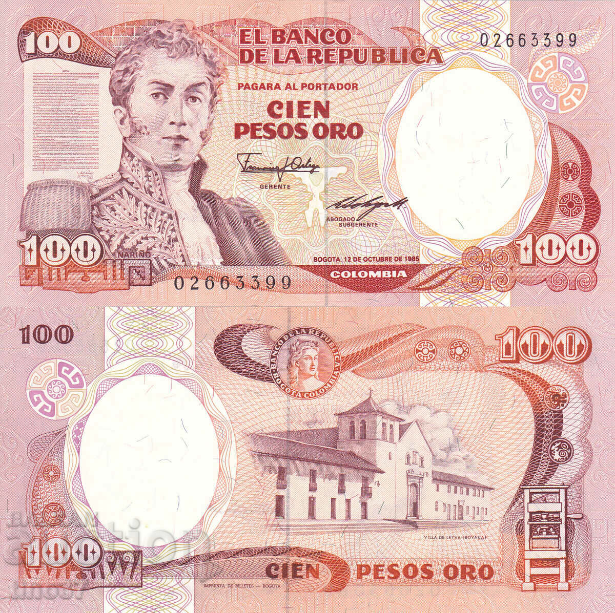 tino37- COLOMBIA - 100 PESOS ORO - 1985 - UNC