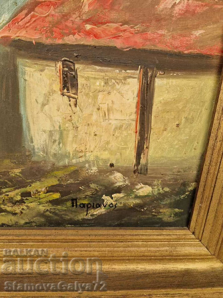 Large antique oil on canvas painting - 5 Large antique oil on canvas painting - 5