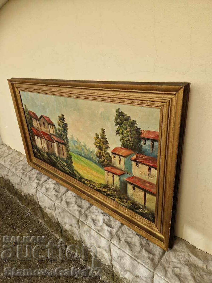 Large antique oil on canvas painting - 7 Large antique oil on canvas painting - 7