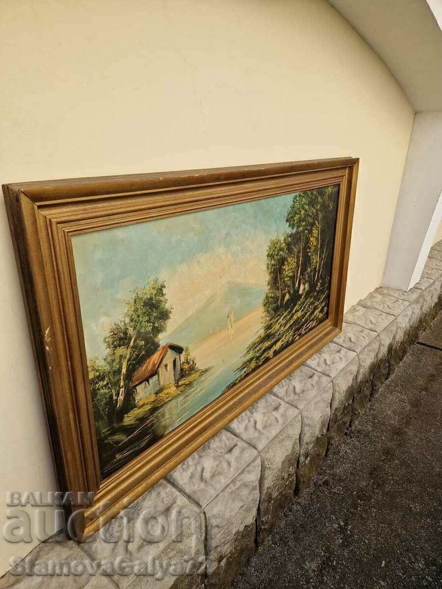 Παράδοση Μια υπέροχη μεγάλη ελαιογραφία σε καμβά