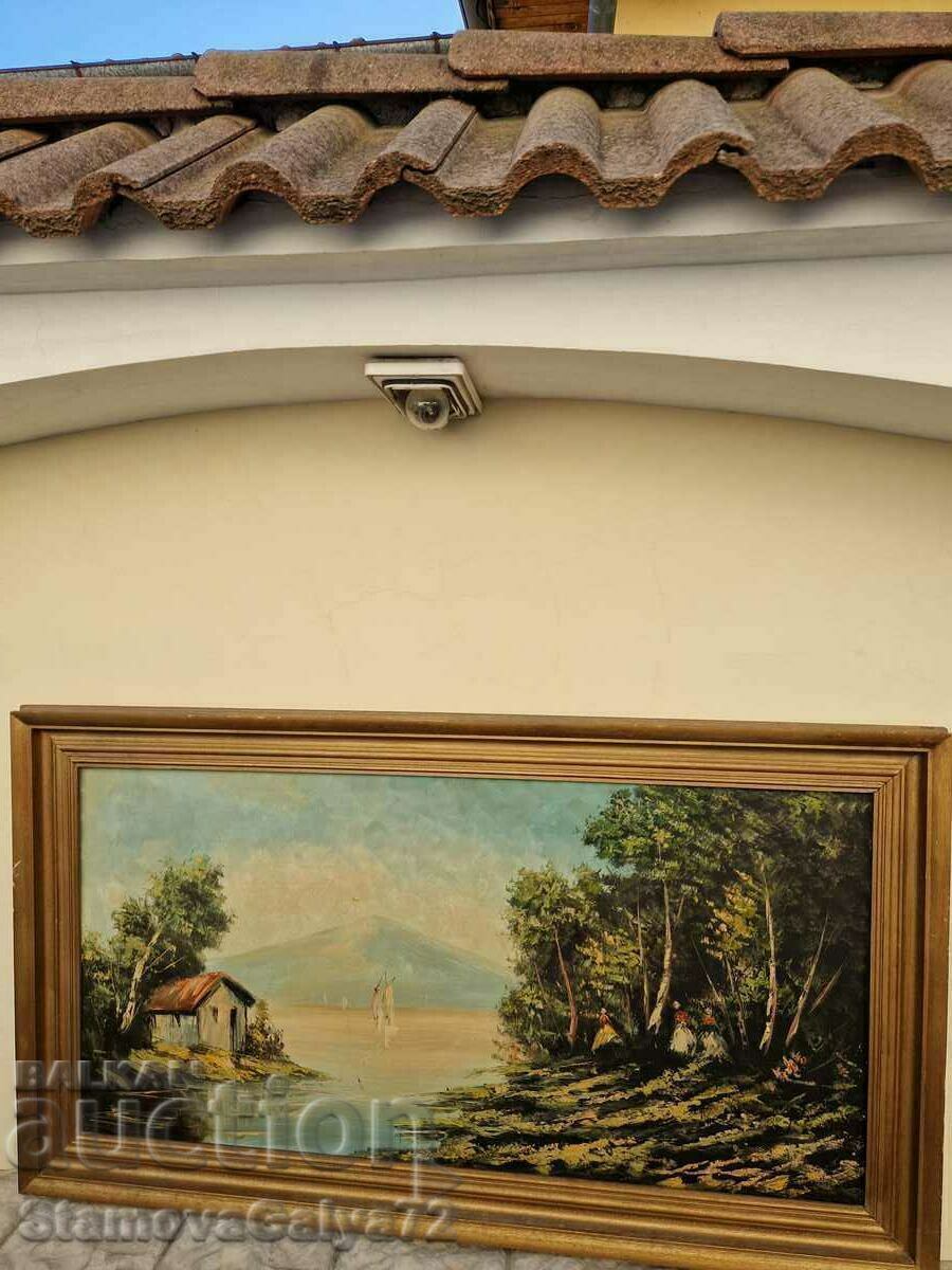 O pictură mare în ulei pe pânză O pictură mare în ulei pe pânză