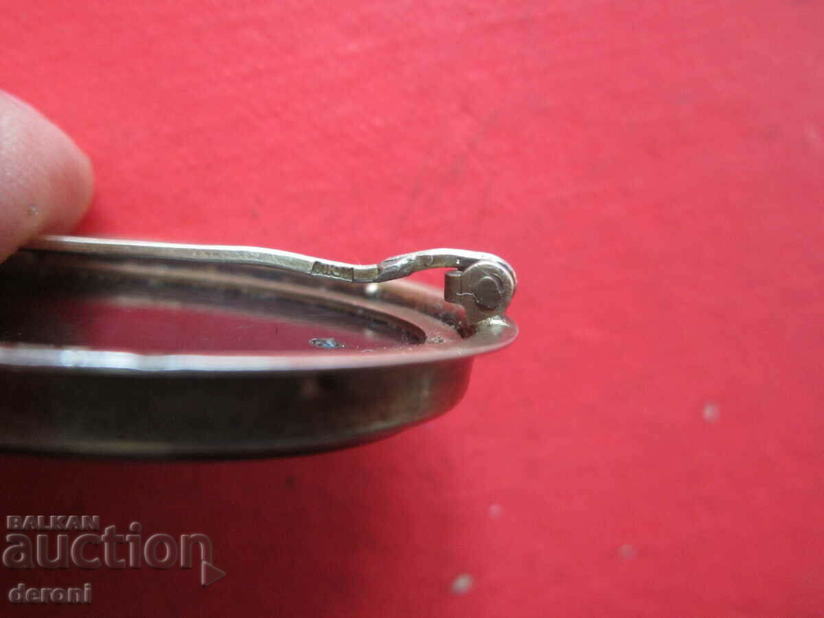 Unique Russian silver brooch with stone 875 - 5 Unique Russian silver brooch with stone 875 - 5