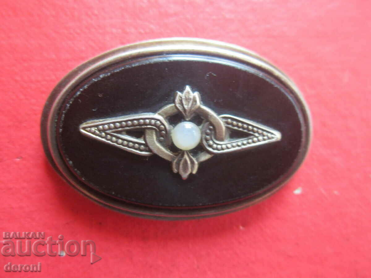 Unique Russian silver brooch with stone 875 - 7 Unique Russian silver brooch with stone 875 - 7