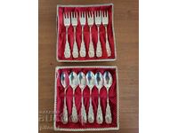 Set of silver-plated forks and spoons
