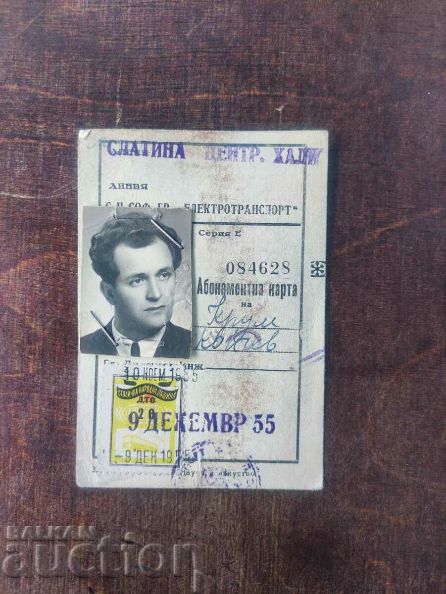 Card de abonament 1955 Slatina - Hali