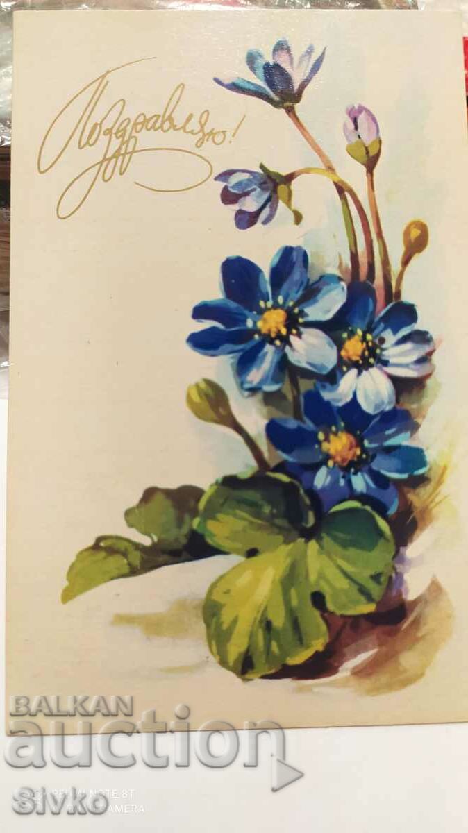 Flower drawing card