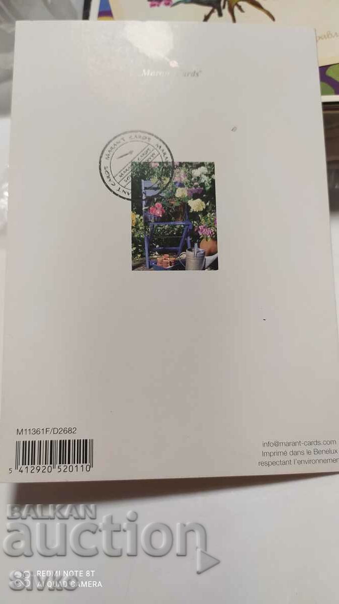 Auction  Flowers butterflies card